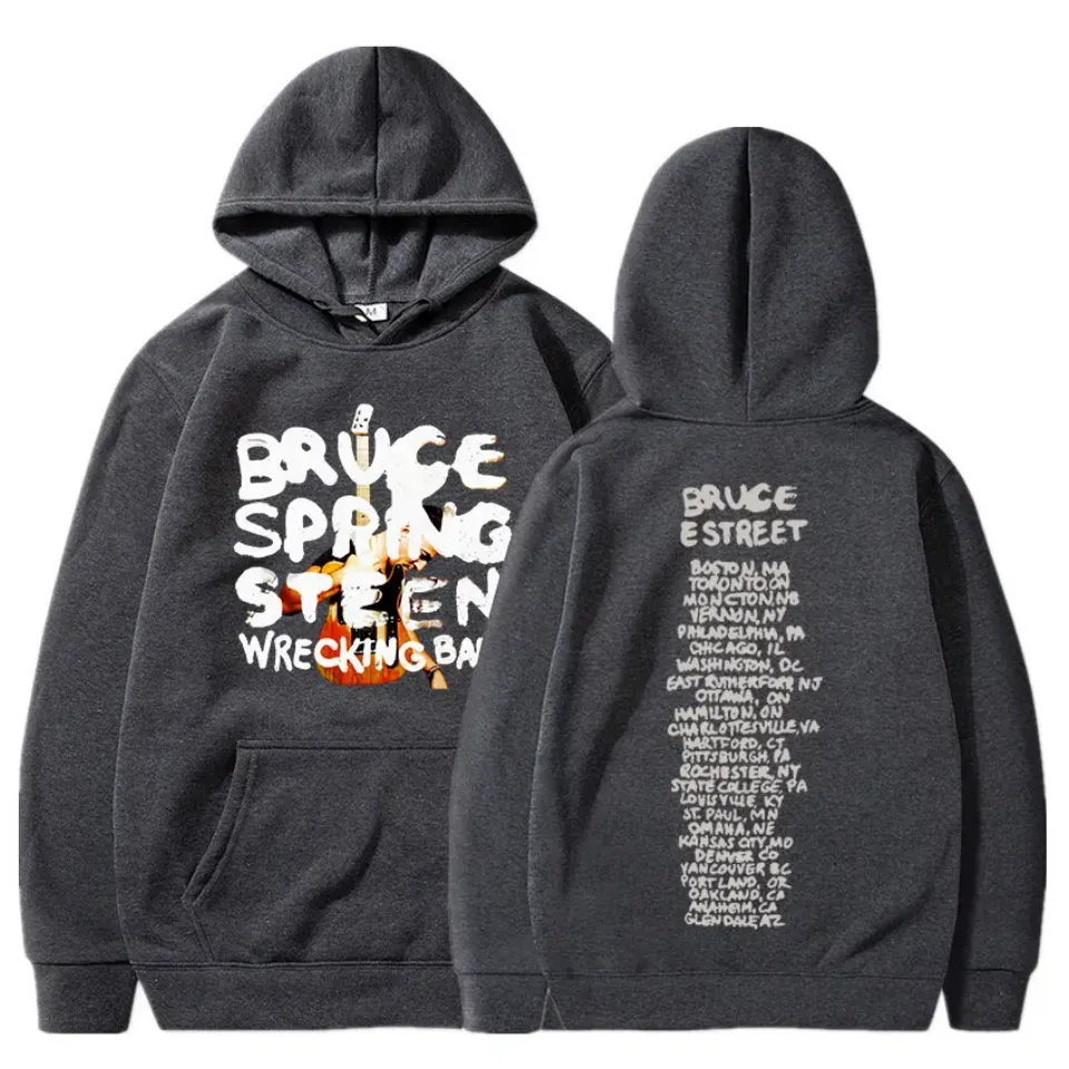 Rock Singer Bruce Springsteen Wrecking Ball Tour Hoodies, Men Women Fashion Vintage Casual Loose Pullovers Fans Gift