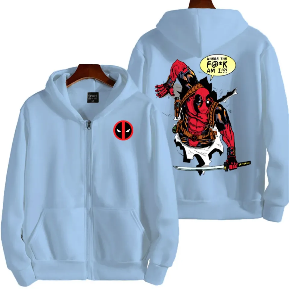 Marvel Deadpool Spring and Autumn New Men's Zipper Hoodie