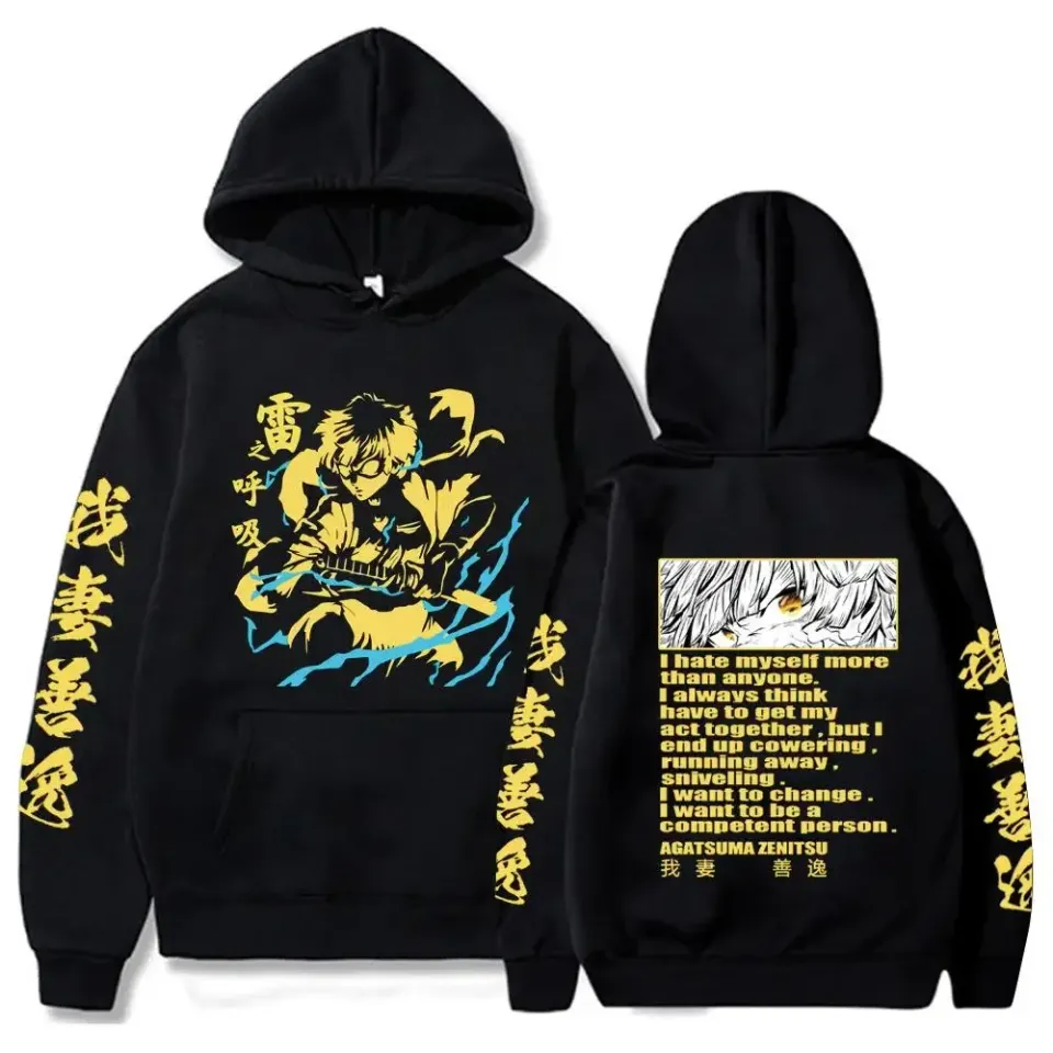 Anime demon Kamado neko Kyo Rengokoo Kyoujurou Hoodies Harajuku Akaza Agatsuma zenittsu Streetswear Tops Pullover Sweatshirt