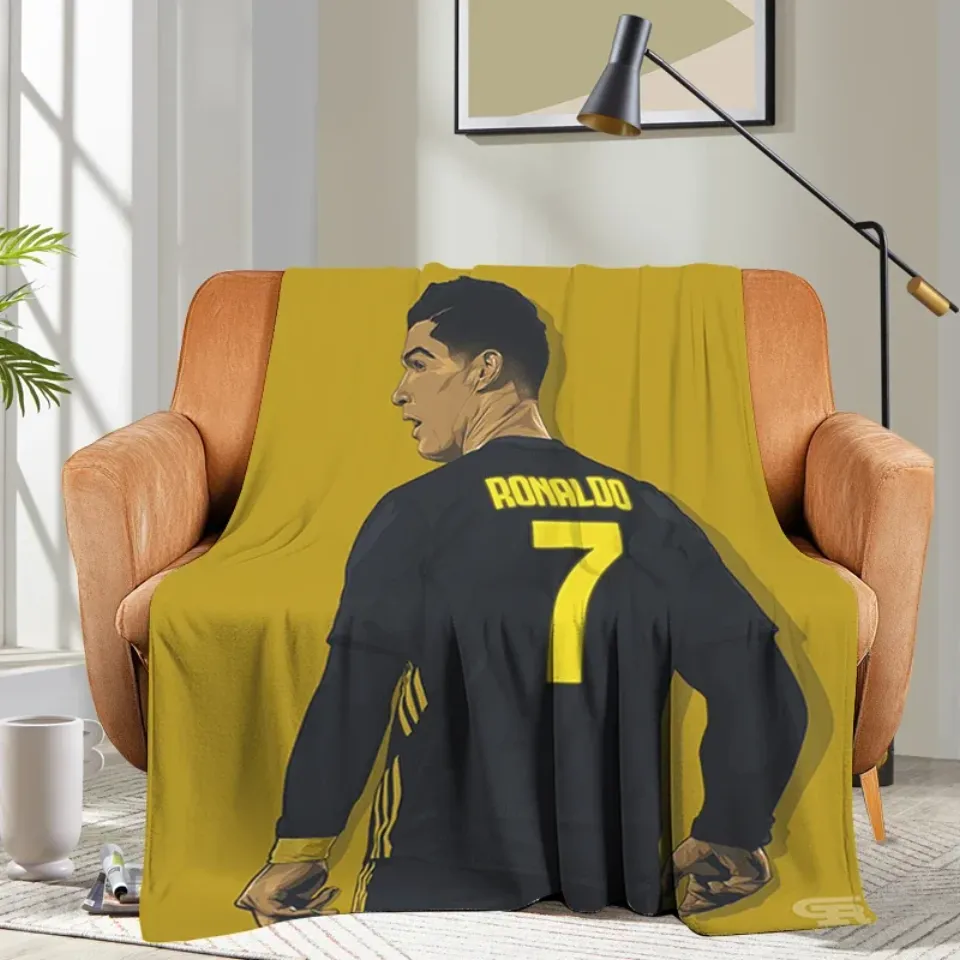 Custom Blanket Sofa Ronaldo CR7 Bed Camping Nap Fluffy Soft Blankets for Winter Warm King Size Microfiber Bedding