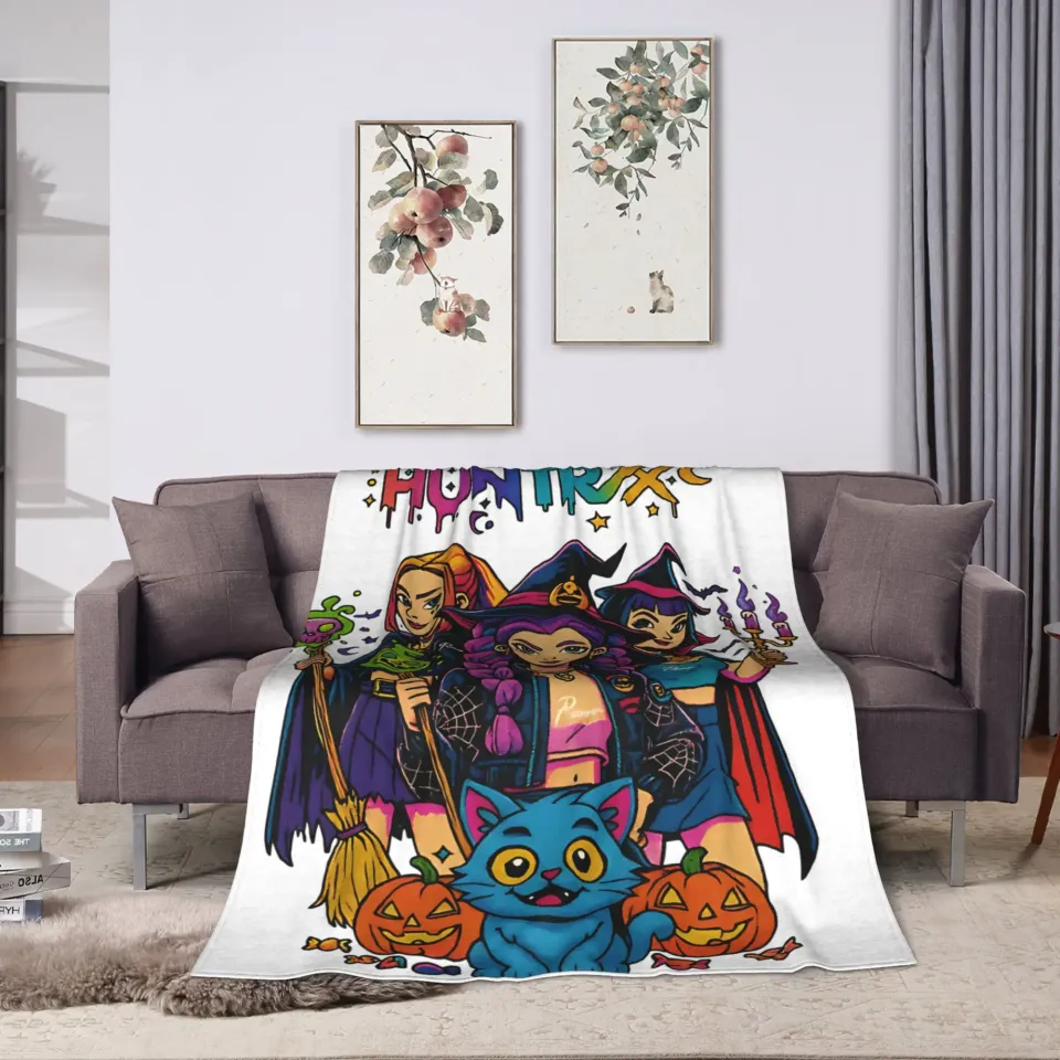 Kpop Huntrix Halloween Fleece Blanket