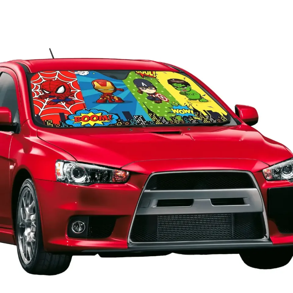 Spider-Man Spiderman Captain America Hero Car Sunshade