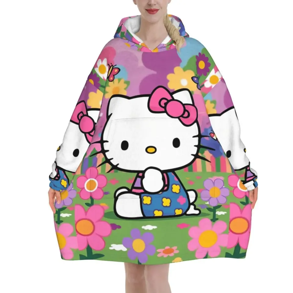 Hello Kitty Cartoon Blanket Hoodie