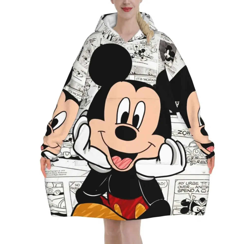 Mickey Mouse Cartoon Blanket Hoodie Oversized