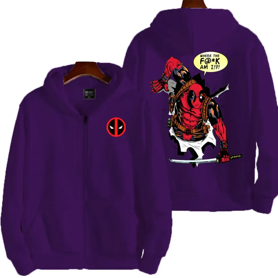 Marvel Deadpool Spring and Autumn New Men's Zipper Hoodie