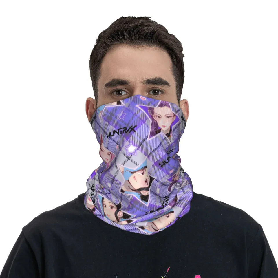 Purple Kpop Demons Hunter Face Mask Scarf