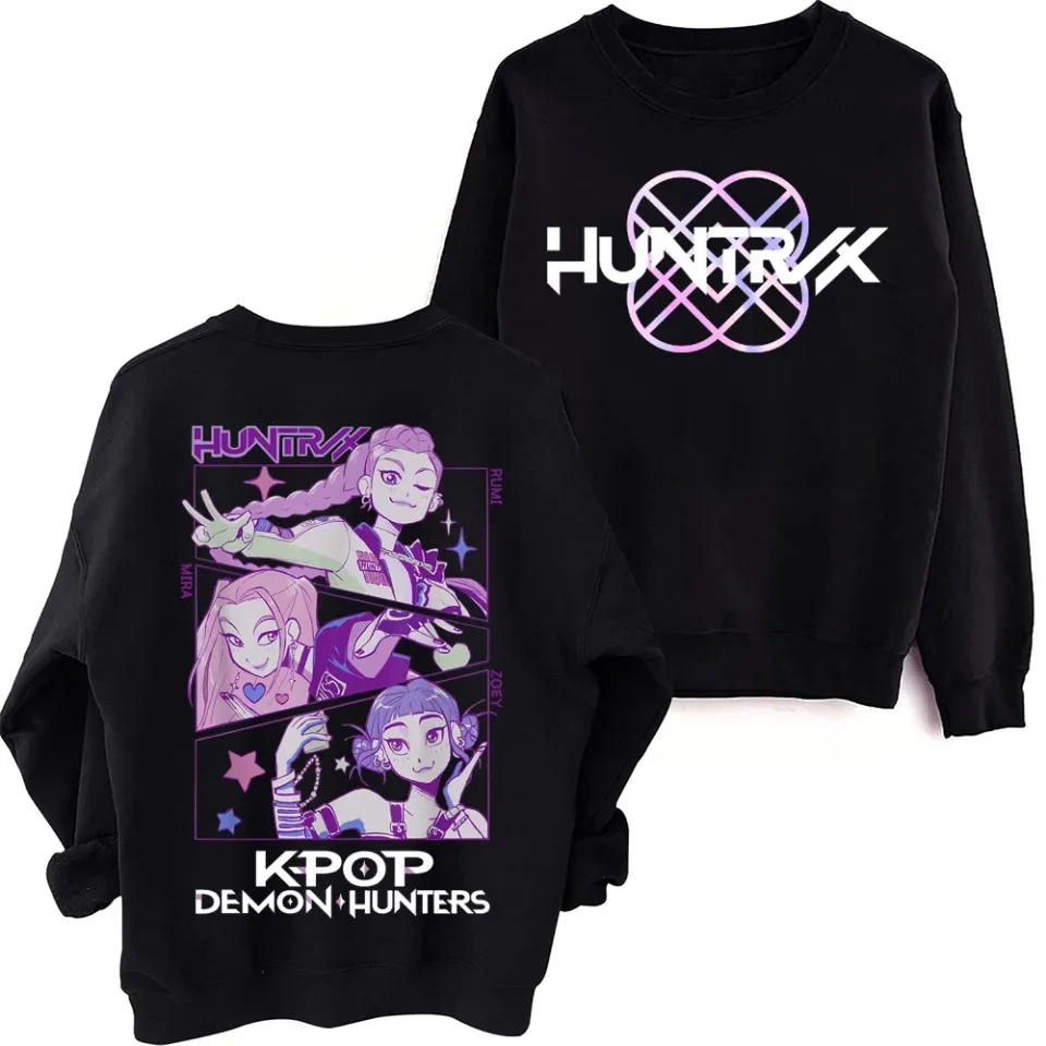 Anime K-Pop Demon Hunters Oversized Round Neck Sweatshirt