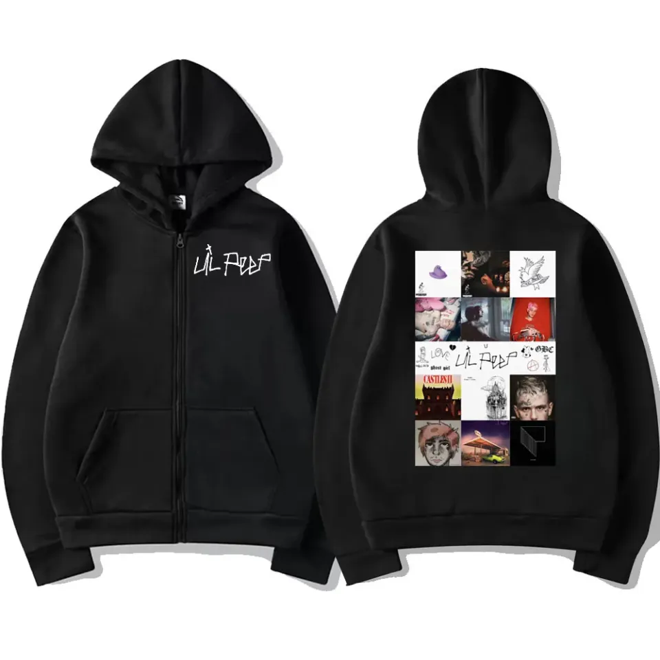 Rapper Lil Peep Music Album Cover Graphic Zipper Hoodie