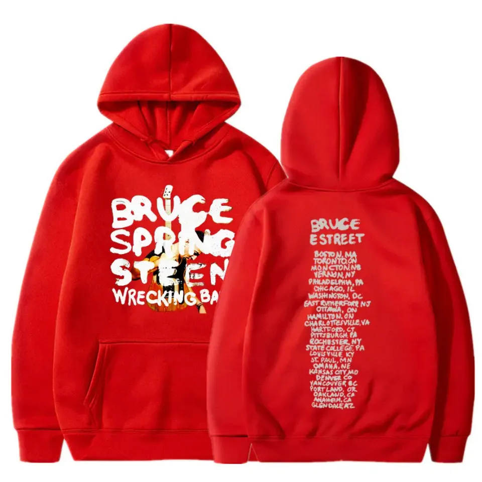 Rock Singer Bruce Springsteen Wrecking Ball Tour Hoodies, Men Women Fashion Vintage Casual Loose Pullovers Fans Gift