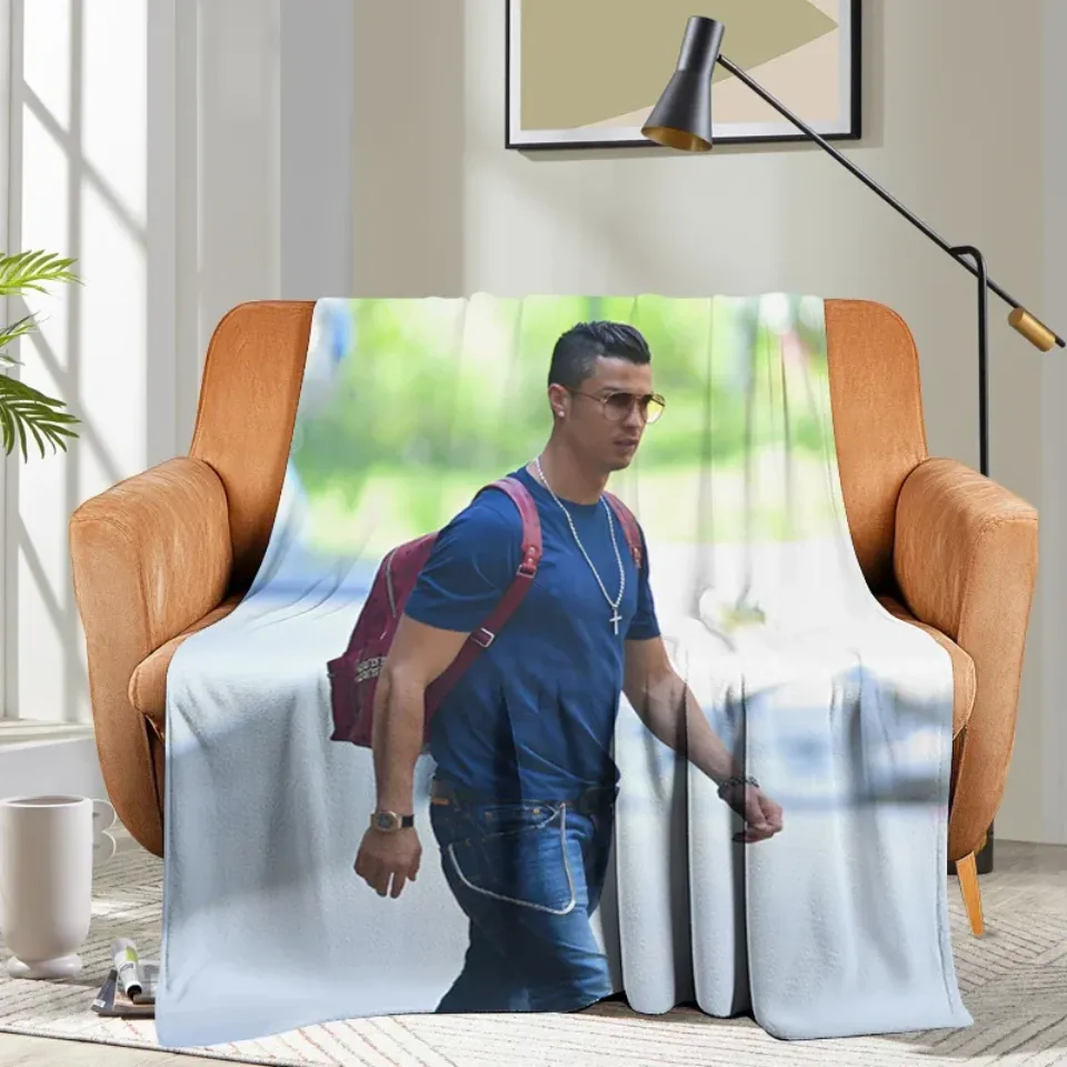 Custom Blanket Sofa Ronaldo CR7 Bed Camping Nap Fluffy Soft Blankets for Winter Warm King Size Microfiber Bedding