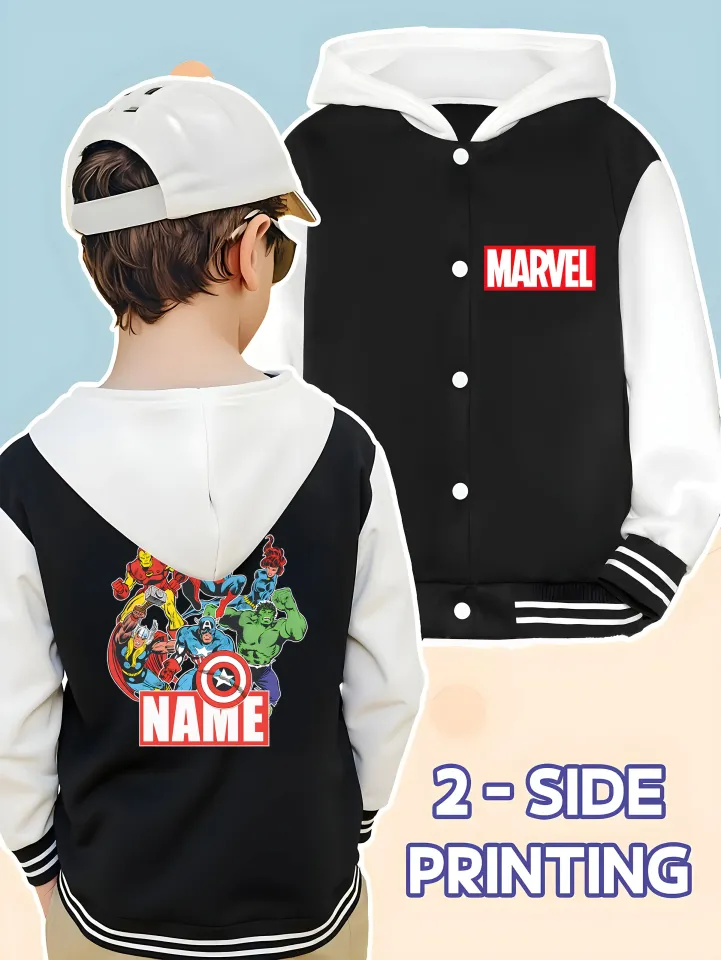 Marvel Boys Baseball Jacket - Marvel Hero Collection Print