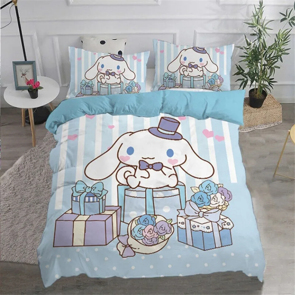 Cinnamoroll Sanrio Cartoon Bedding Set, Home Decor, Child Gift for Soft Comfortable Bedding Bedroom
