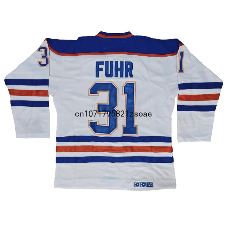 Wayne Gretzky Jersey Canada Edmonton Retro Ice Hockey Jerseys 11 Mark Messier Jersey 31 Grant Fuhr Jersey All Stitched Us M-3XL