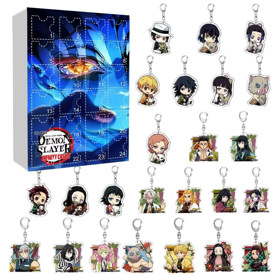 24pcs demon Advent Calendar 2025 Christmas Collectible Toy Figures Set - Includes Tomioka Giyuu Agatsuma zenittsu Tanjirou