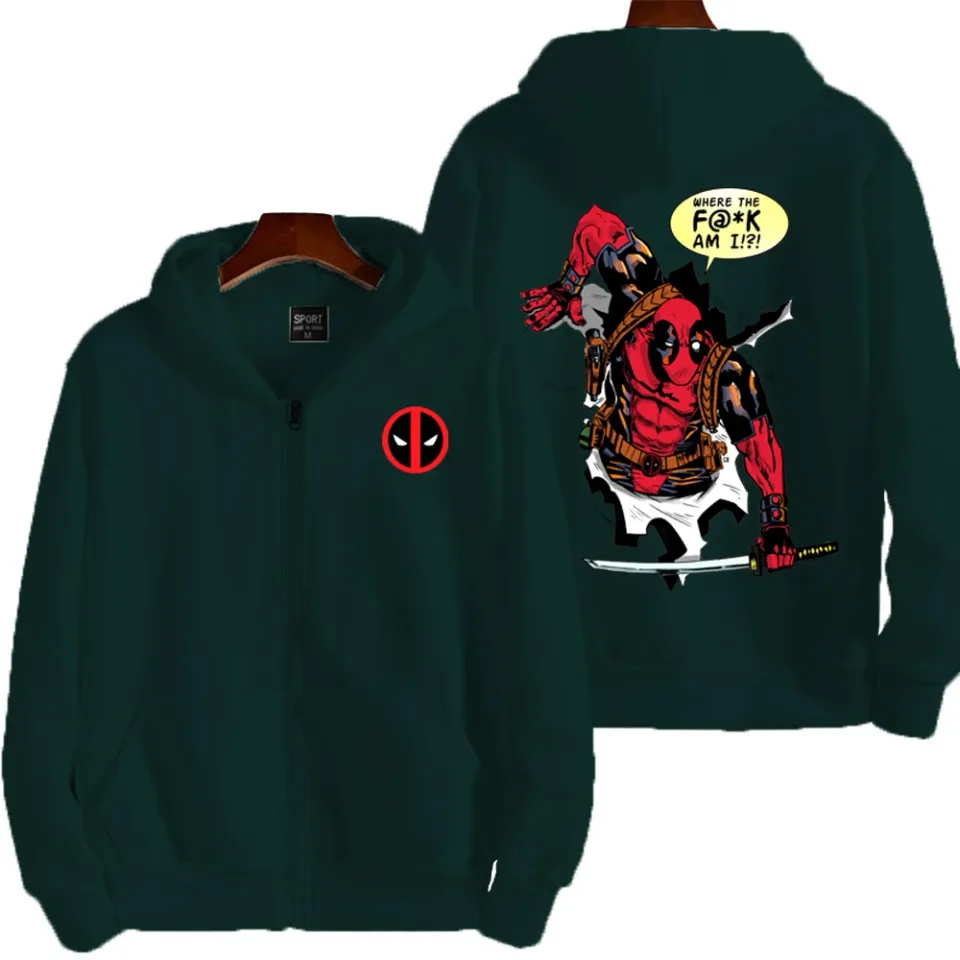 Marvel Deadpool Spring and Autumn New Men's Zipper Hoodie