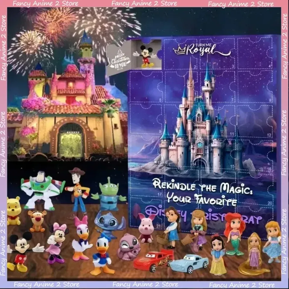 2025 Christmas Mickey Mouse Minnie Advent Calendar Blind Box 24 Days Countdown Surprise Blind Box Random Toys Gifts New Year