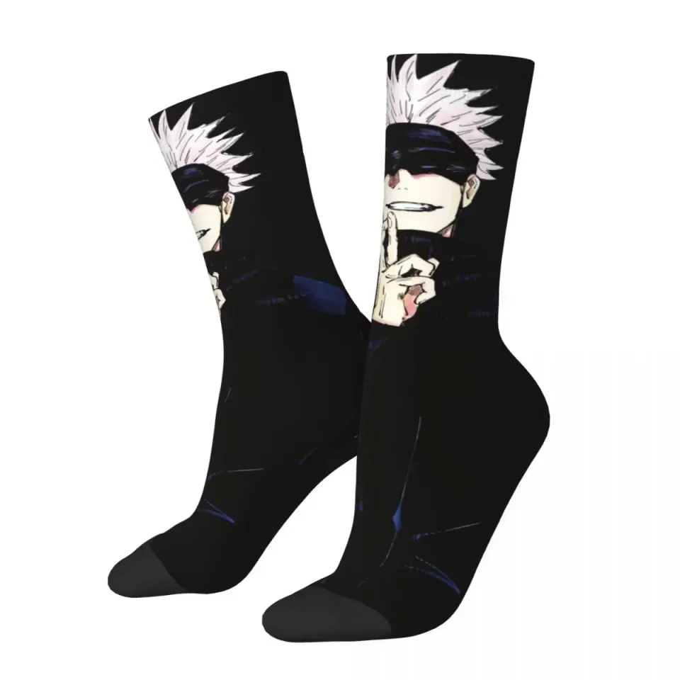 Jujutsu Satoru Gojo Socks Men Women Round Neck Cycling Socks Novelty Spring Summer Autumn Winter Stockings Gift