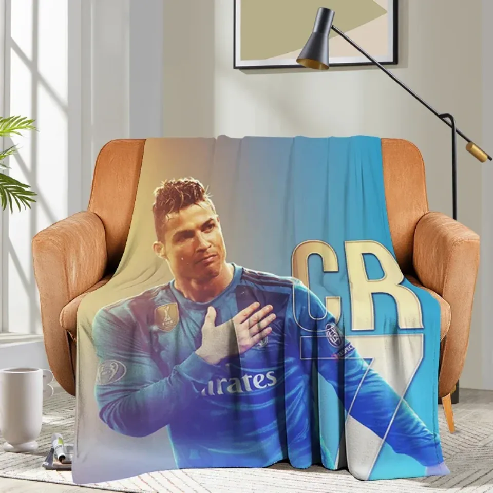 Custom Blanket Sofa Ronaldo CR7 Bed Camping Nap Fluffy Soft Blankets for Winter Warm King Size Microfiber Bedding