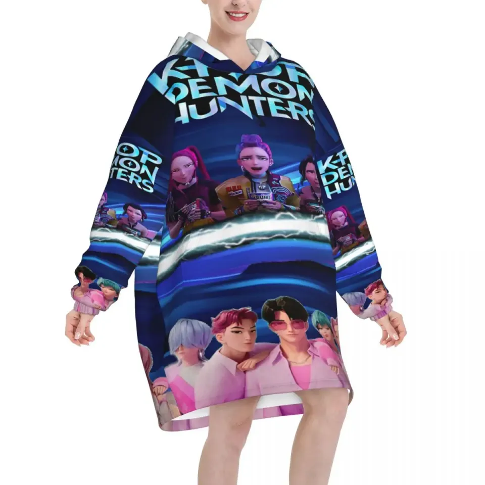 KPop Demon Hunters Huntrix Wearable Blanket Hoodie