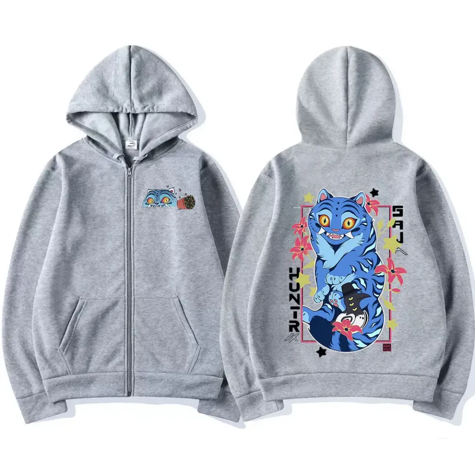 KPop Demon Hunters Derpy Tiger Merch Zipper Hoodies