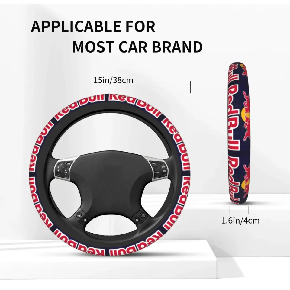 Red Bulls Car Steering Wheel Cover