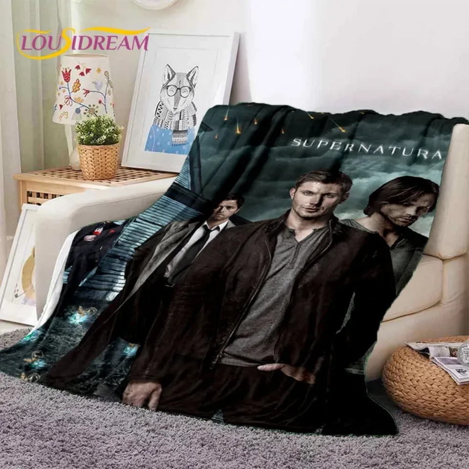 SPN Latest Supernatural Dean Sam Soft Flannel Blankets,Throw Blanket Comfortable Blanket for Picnic Beds Sofa Home Bedroom Gift