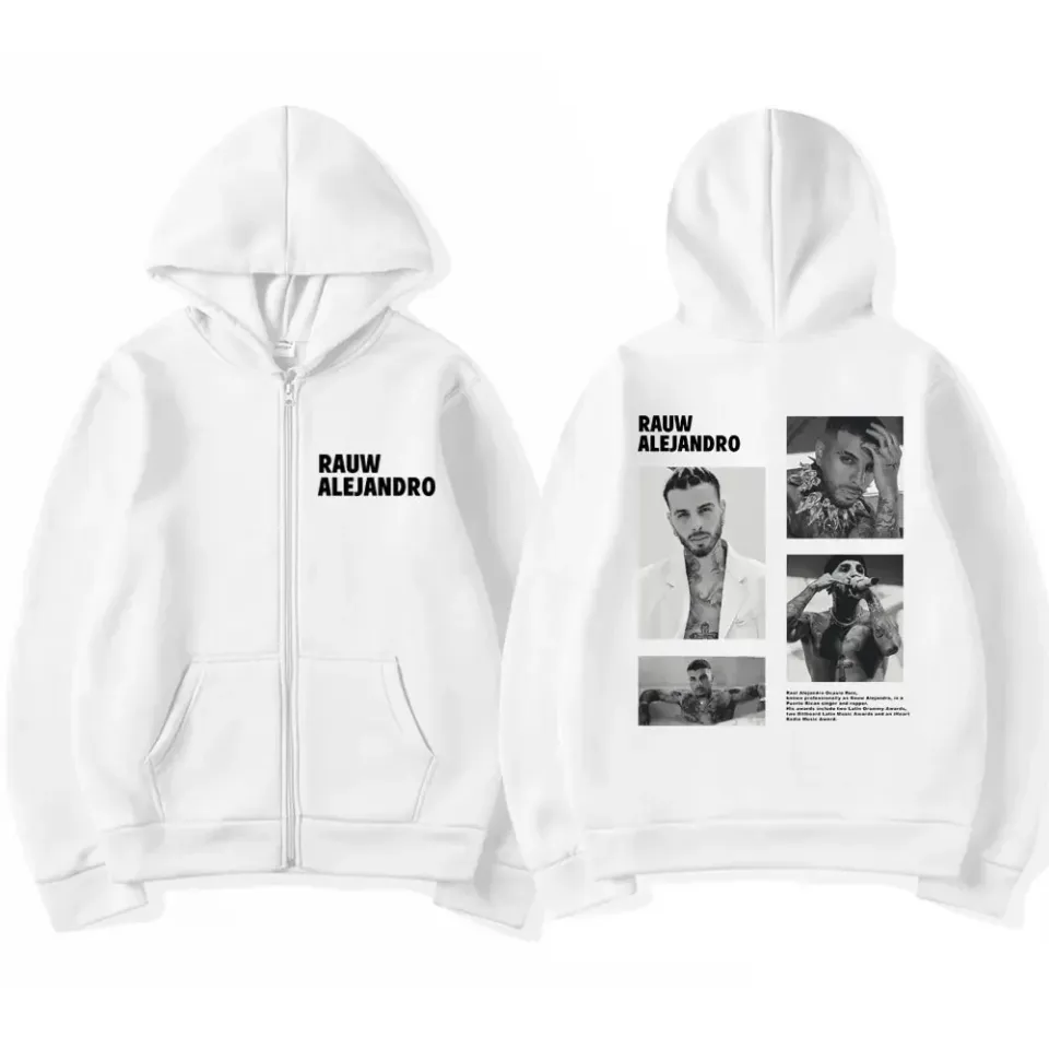 Rapper Rauw Alejandro Print Zip Up Hoodie