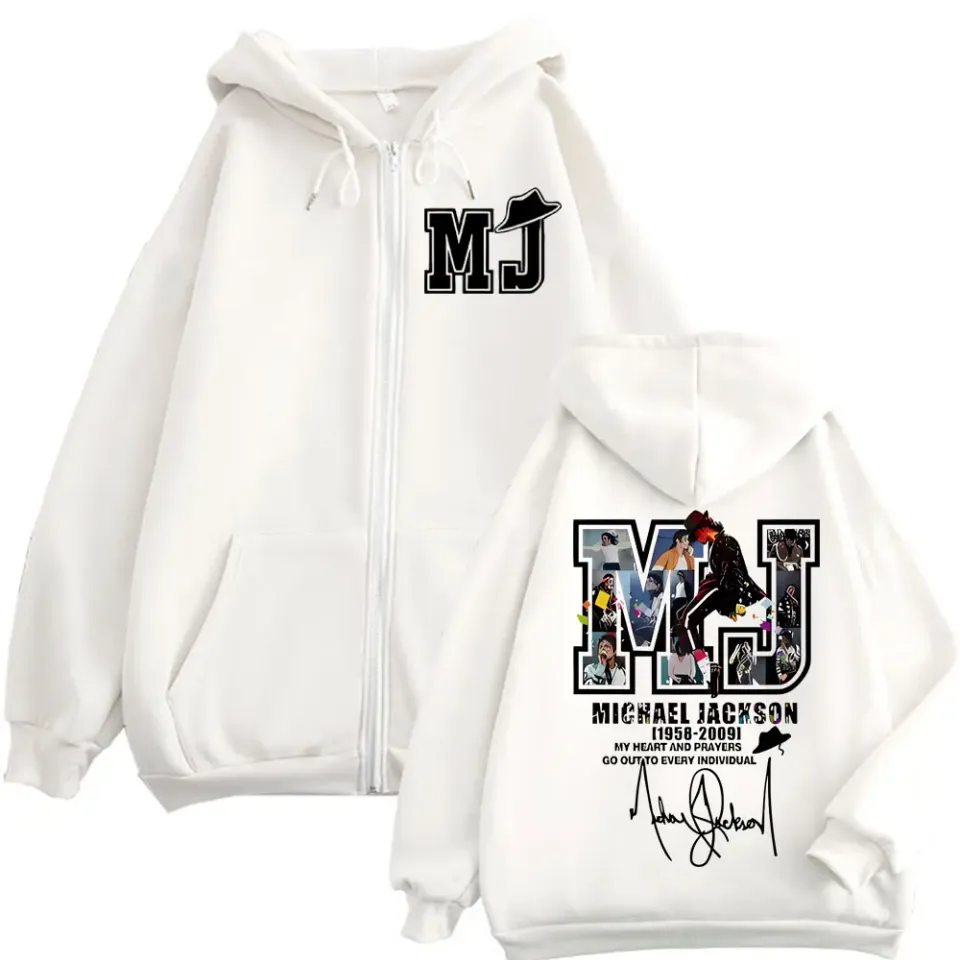 Limited Michael Jackson Merch Zipper Hoodies Punk Rock Hip Hop Zip Up Hooded Sweatshirt Men Women Fashion Casual Loose Pullovers