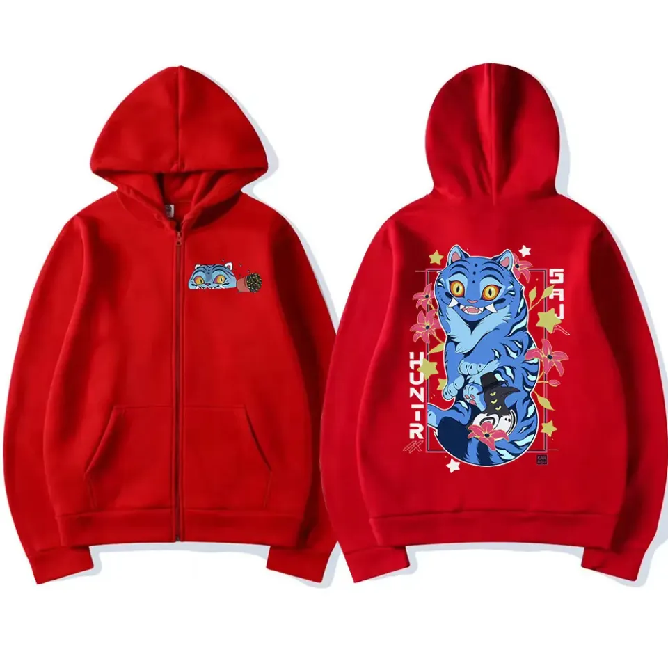 KPop Demon Hunters Derpy Tiger Merch Zipper Hoodies