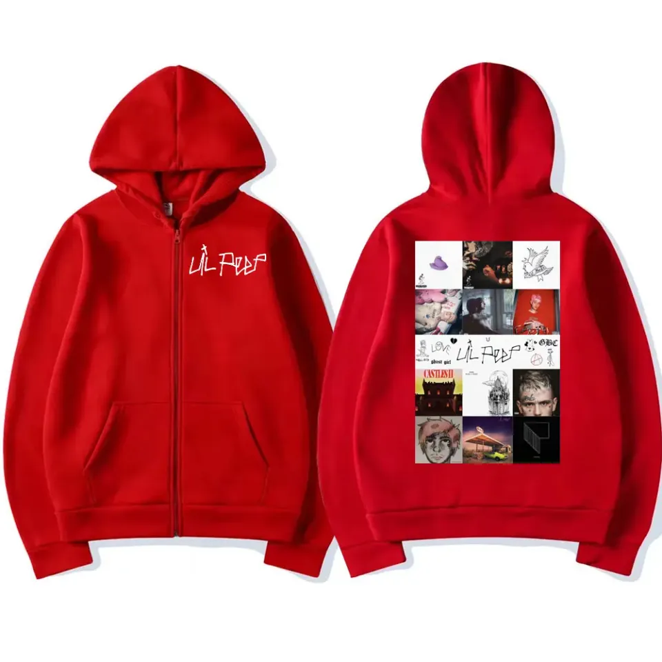 Rapper Lil Peep Music Album Cover Graphic Zipper Hoodie