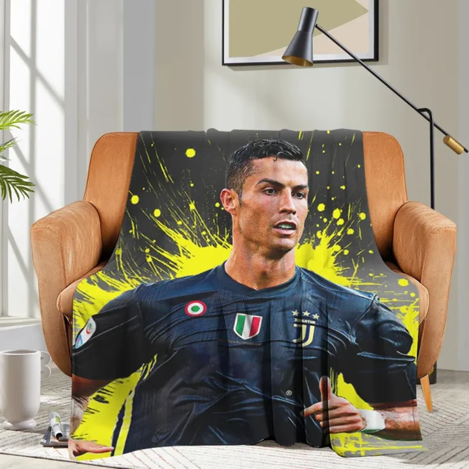 Custom Blanket Sofa Ronaldo CR7 Bed Camping Nap Fluffy Soft Blankets for Winter Warm King Size Microfiber Bedding