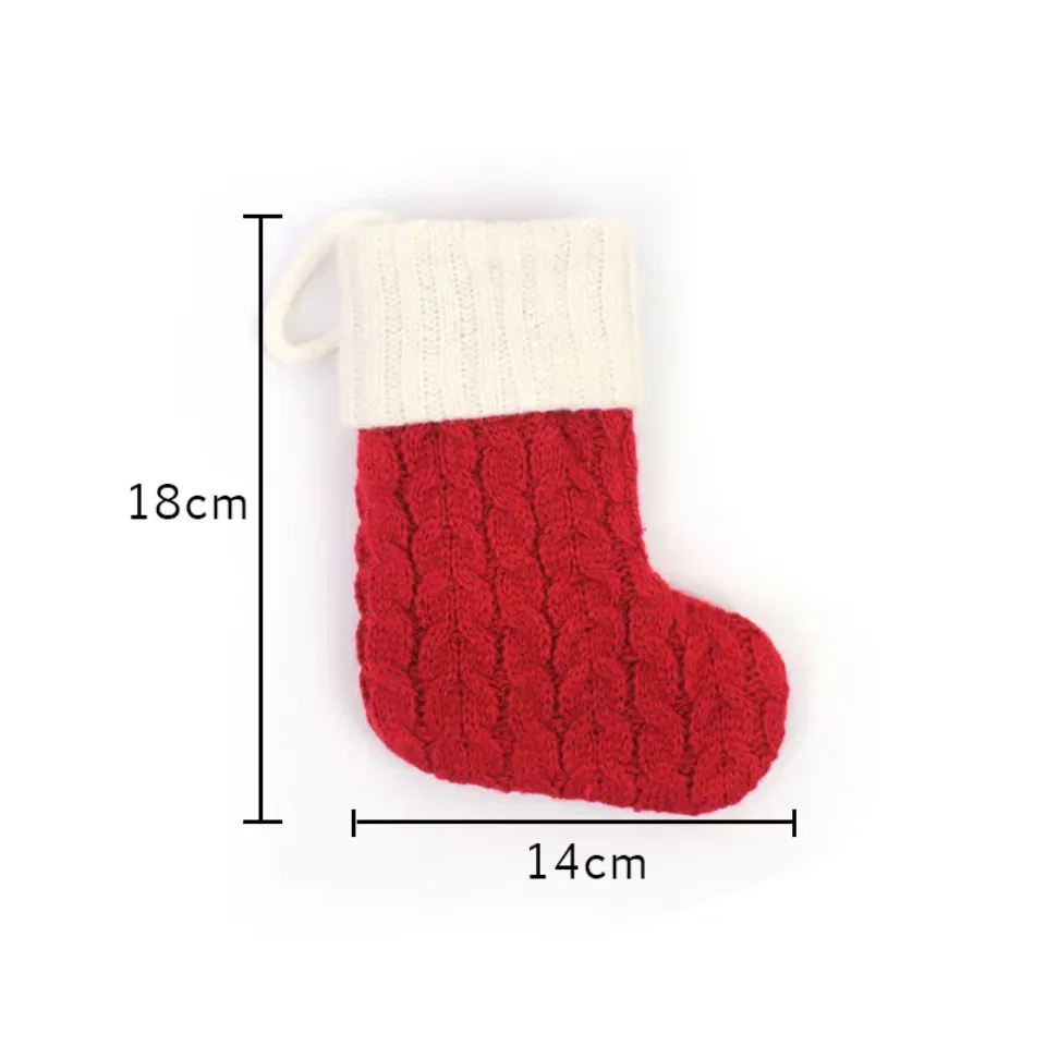 Christmas Boots Letters Christmas Stocking New Knitting Christmas Tree Pendant Decorations SnowflakeChristmas Socks