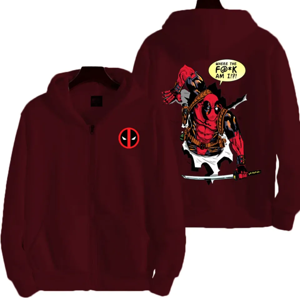 Marvel Deadpool Spring and Autumn New Men's Zipper Hoodie