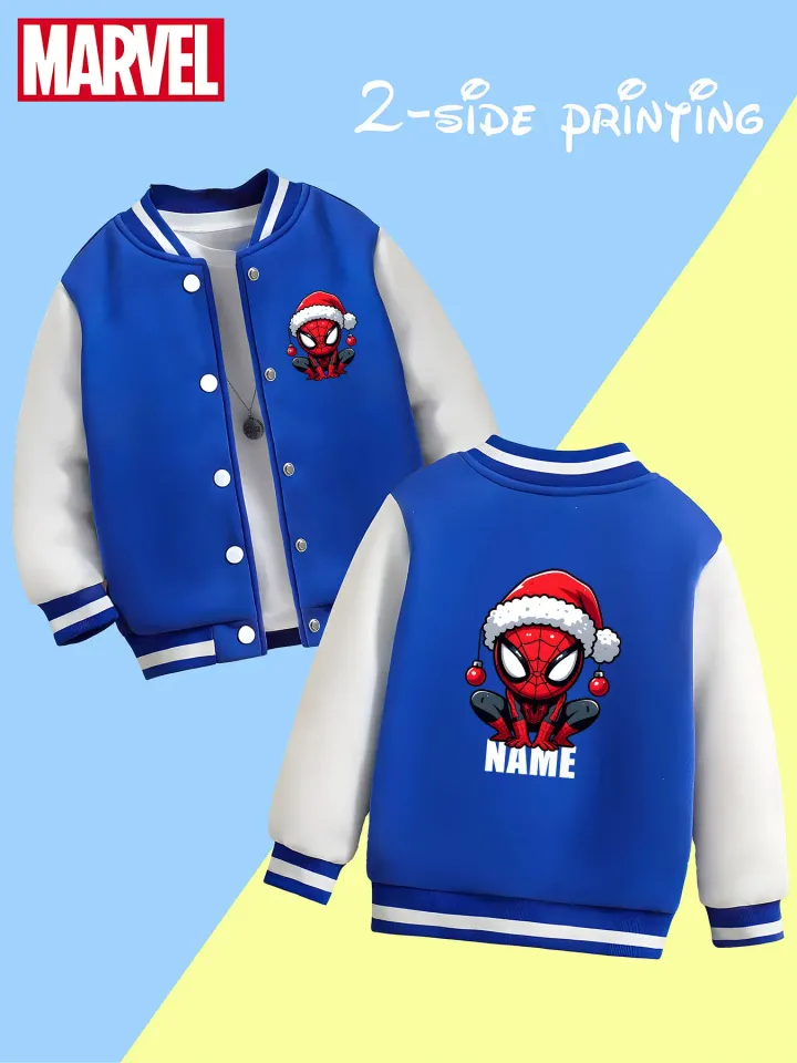 Marvel Boys Baseball Jacket - Cute Christmas Spider-Man print