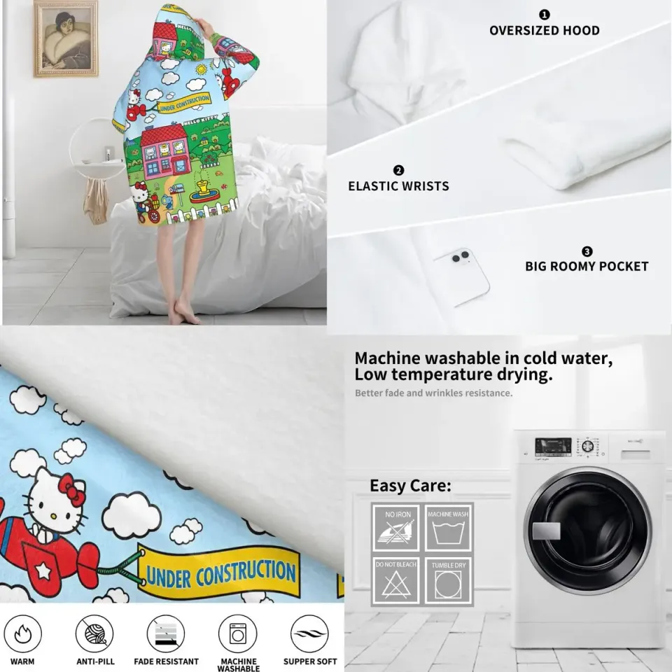 Hello Kitty Merch Oversize Hoodie Blanket  | Cute Blanket For Girl