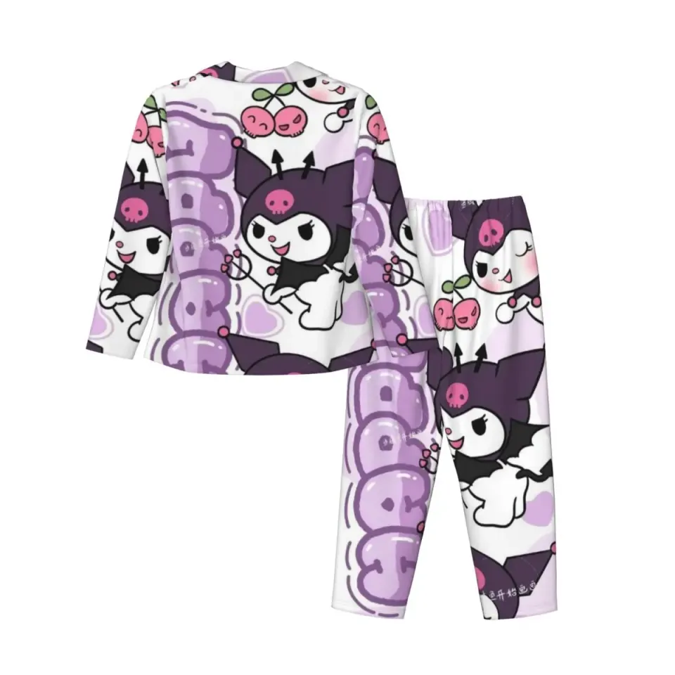 Sanrio Kuromi Women's Pajamas Set Button Down Pajama 2 Piece Suit ...