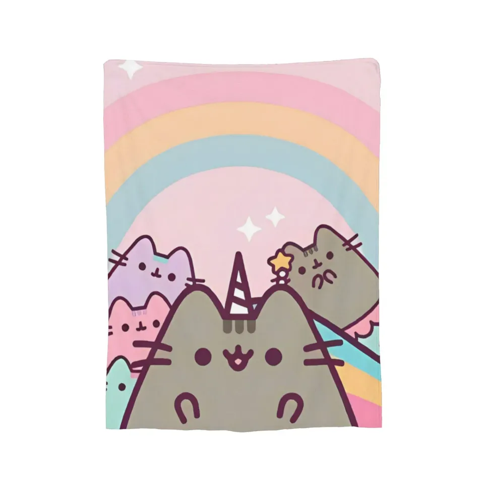 Pusheens Cartoon Cats Merch Throw Blanket