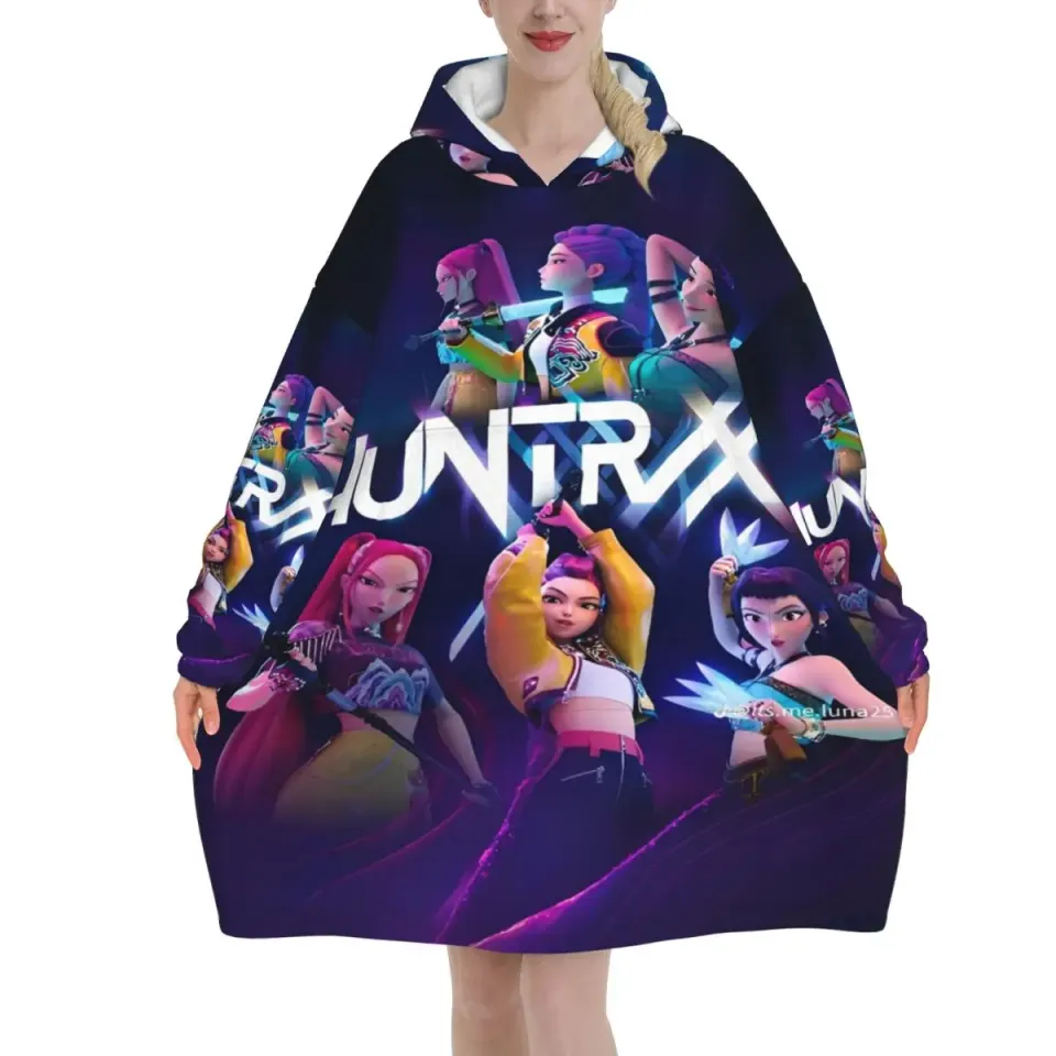 Kpop Demon Hunters Wearable Blanket Hoodie for Women Men