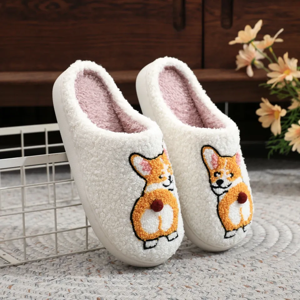 Corgi Pet Pattern Slippers, Halloween Gift, Christmas Gift