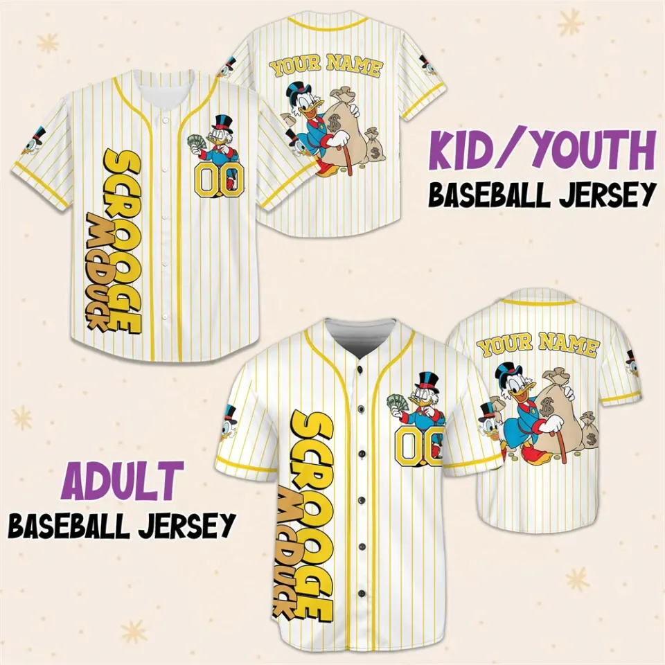 Customized Donald Duck Legendary Series Scrooge McDuck Classic Baseball Jerseys