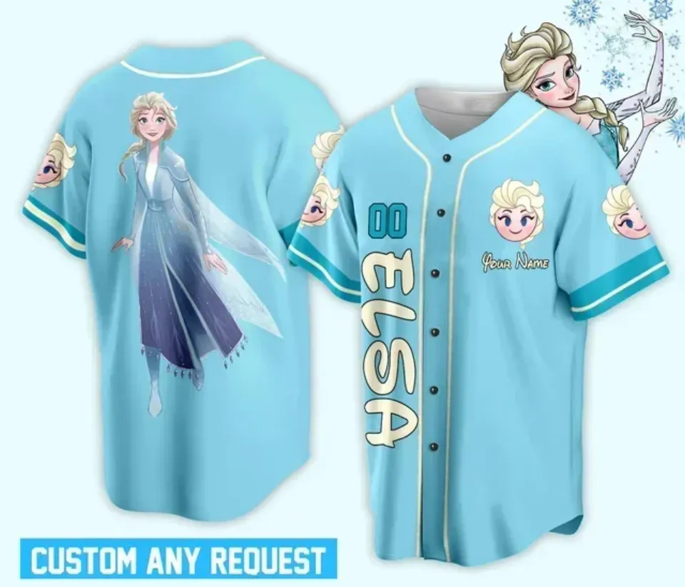 2025 Customized Disney Princess Elsa Baseball Jersey