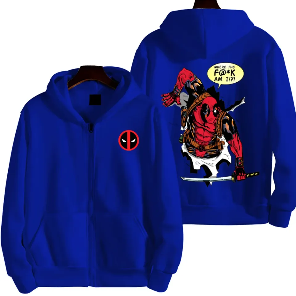 Marvel Deadpool Spring and Autumn New Men's Zipper Hoodie