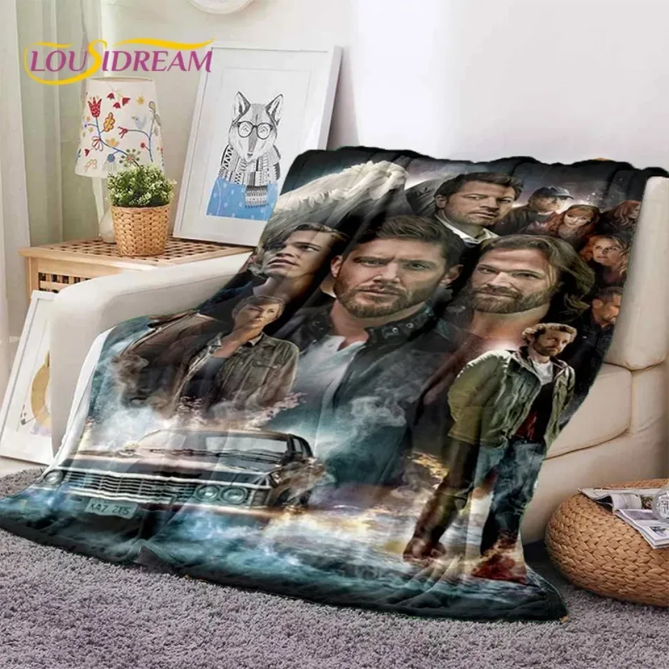SPN Latest Supernatural Dean Sam Soft Flannel Blankets,Throw Blanket Comfortable Blanket for Picnic Beds Sofa Home Bedroom Gift