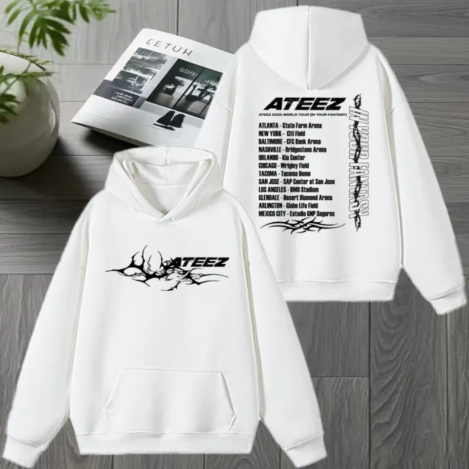 Korea Ateez Tour 2026 Double Sided printed Hoodie