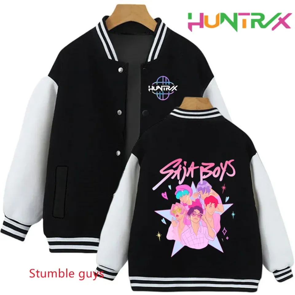 Anime Autumn Winter Kids Kpop Demon Hunters Cartoon Baseball Uniform Jacket Coat Sweatshirts Boys Girls Clothes