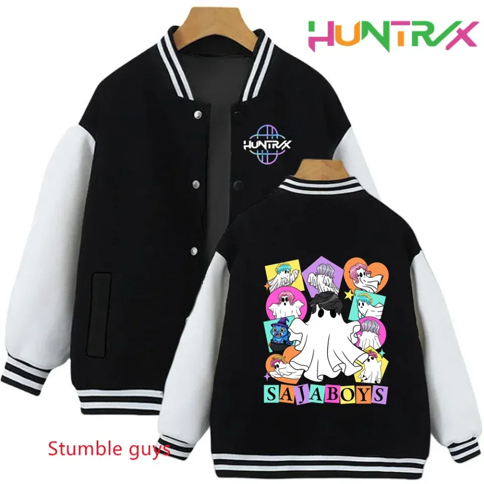 Anime Autumn Winter Kids Kpop Demon Hunters Cartoon Baseball Uniform Jacket Coat Sweatshirts Boys Girls Clothes