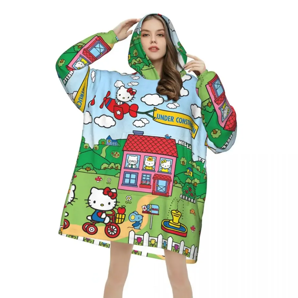 Hello Kitty Merch Oversize Hoodie Blanket  | Cute Blanket For Girl