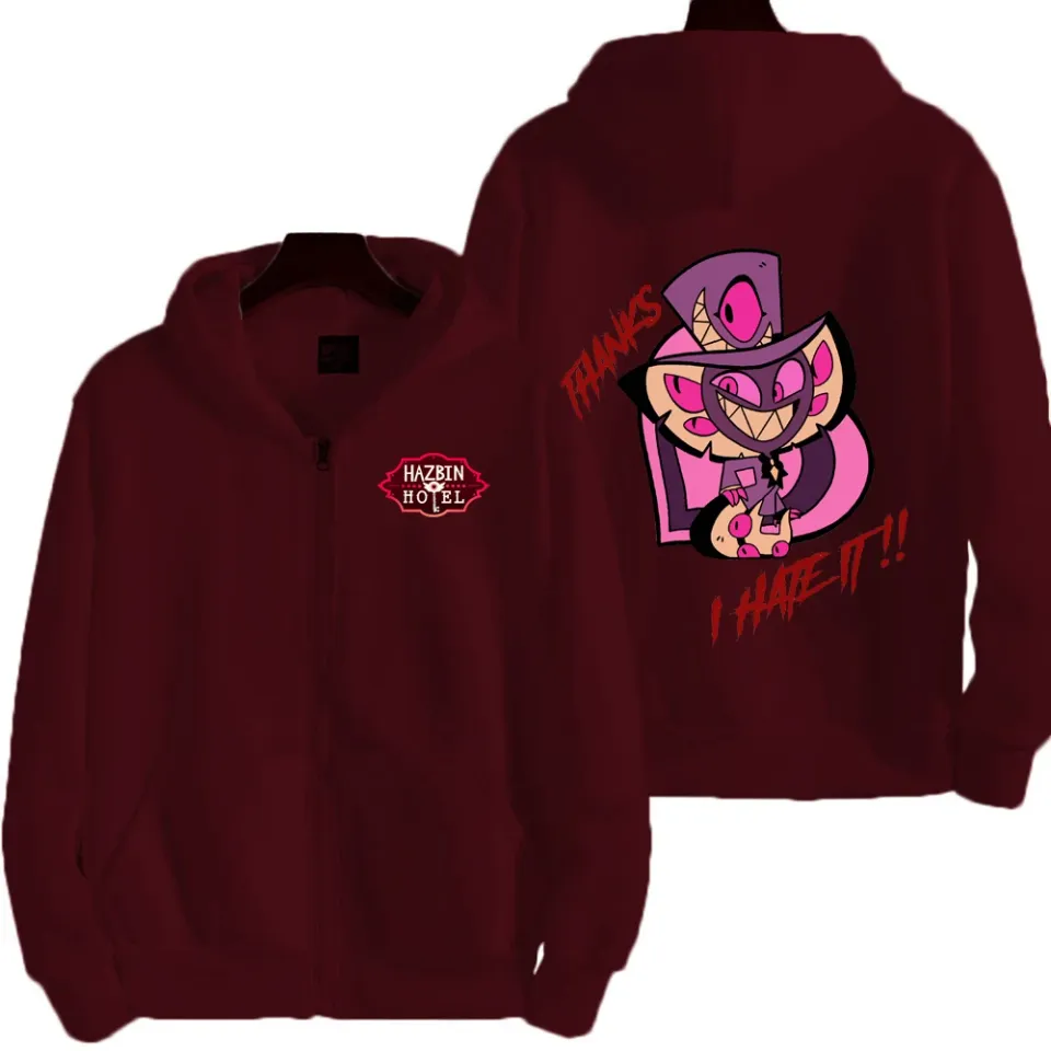 I Hate It Hazbin Hotel Men Zip Up Hoodie
