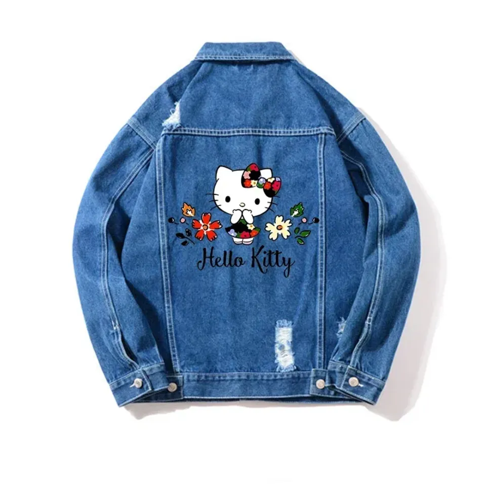 Hello Kitty Kuromi Print Denim Jacket