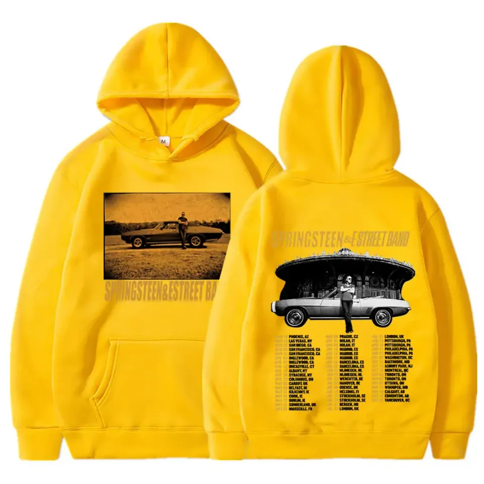 Bruce Springsteen and E Street 2024 Tour Hoodies, Men Women Fashion Hip Hop Casual Loose Oversized Pullover Fans Gift